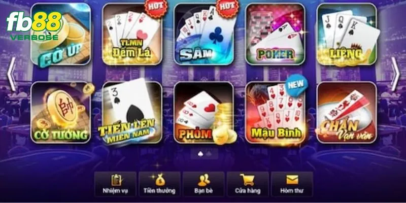 Tổng hợp danh sách game bài hot nhất tại FB88